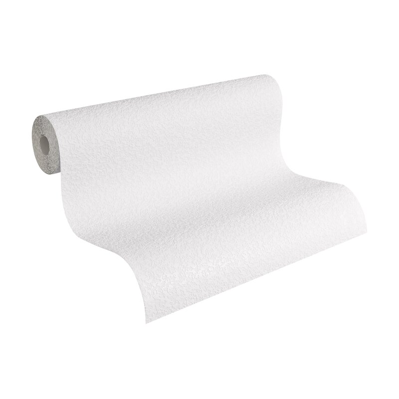 Strukturtapete mit Putz-Optik Weiß - Einfarbige Tapete mit Struktur - Vliestapete (641618)