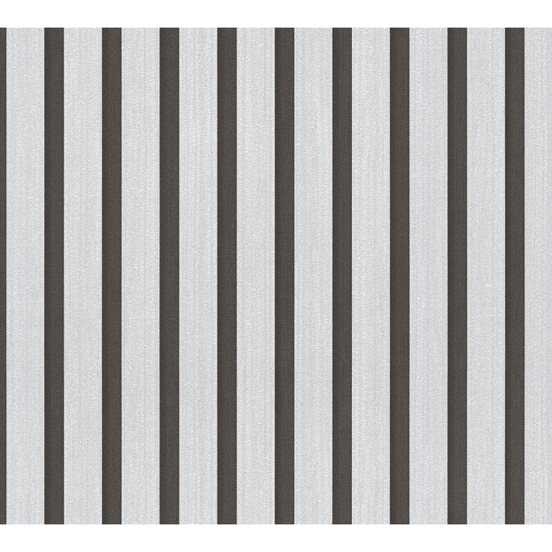 Streifen-Tapete Metallic Grau Schwarz - Vliestapete glänzend - Mustertapete modern (786271)