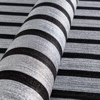 Streifen-Tapete Metallic Grau Schwarz - Vliestapete...
