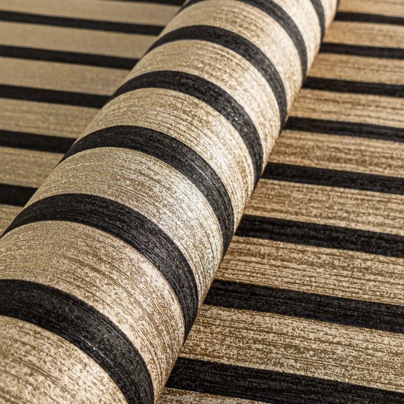 Streifen Tapete Metallic Gold Schwarz - Vlies Tapete glänzend - Mustertapete modern (786272)