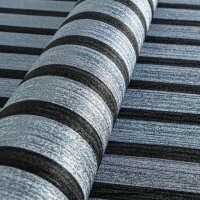 Streifen-Tapete Metallic Blau Schwarz - Vliestapete...