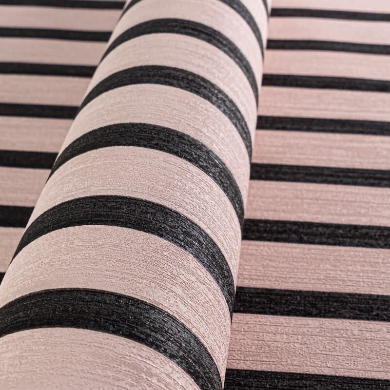 Streifen-Tapete Rosa Schwarz - Vliestapete modern - Muster Tapete matt (786281)