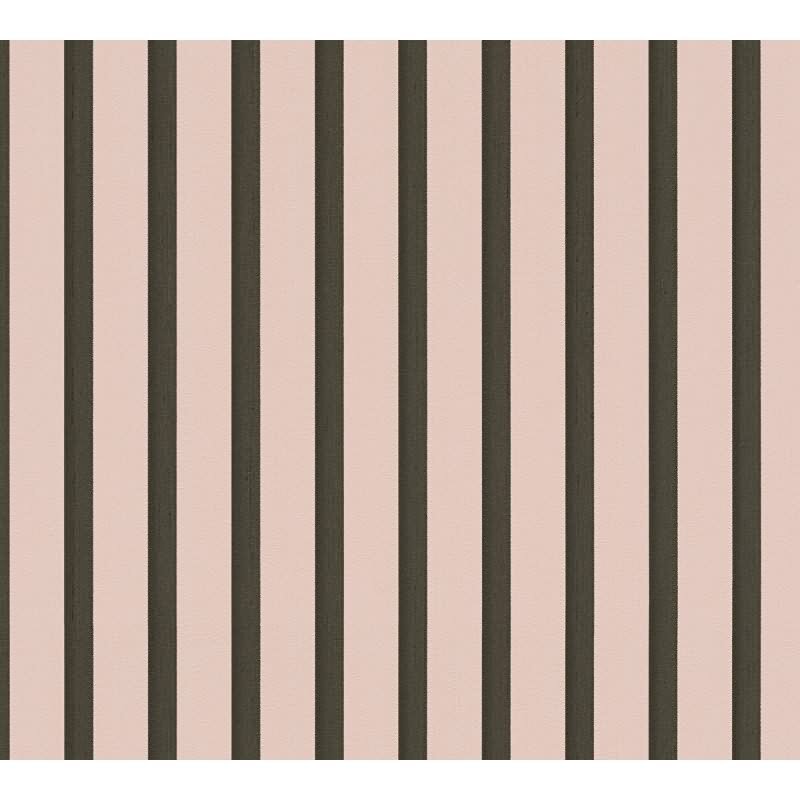 Streifen-Tapete Rosa Schwarz - Vliestapete modern - Muster Tapete matt (786281)