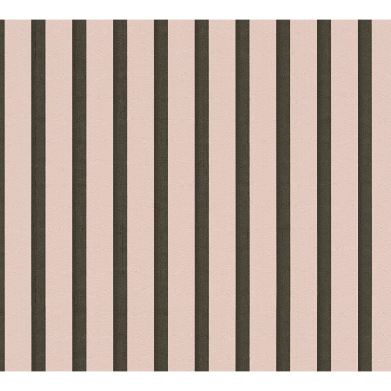 Streifen-Tapete Rosa Schwarz - Vliestapete modern - Muster Tapete matt (786281)