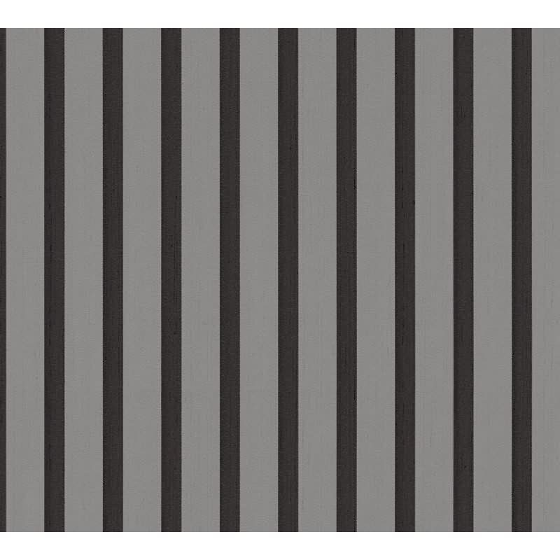 Streifentapete Grau Schwarz - Vliestapete modern - Muster Tapete matt (786284)