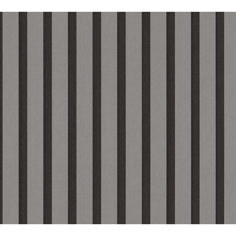 Streifentapete Grau Schwarz - Vliestapete modern - Muster Tapete matt (786284)