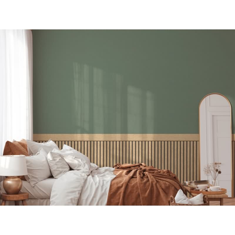 Sockeltapete in Holzoptik Beige Schwarz - Wandpaneel im Streifen-Design - Vliestapete (397441)