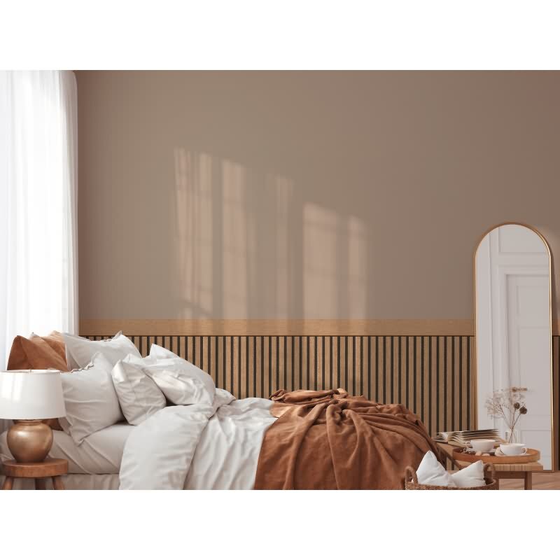 Sockeltapete in Holzoptik Braun Schwarz - Wandpaneel-Streifen - Vliestapete rustikal (397444)