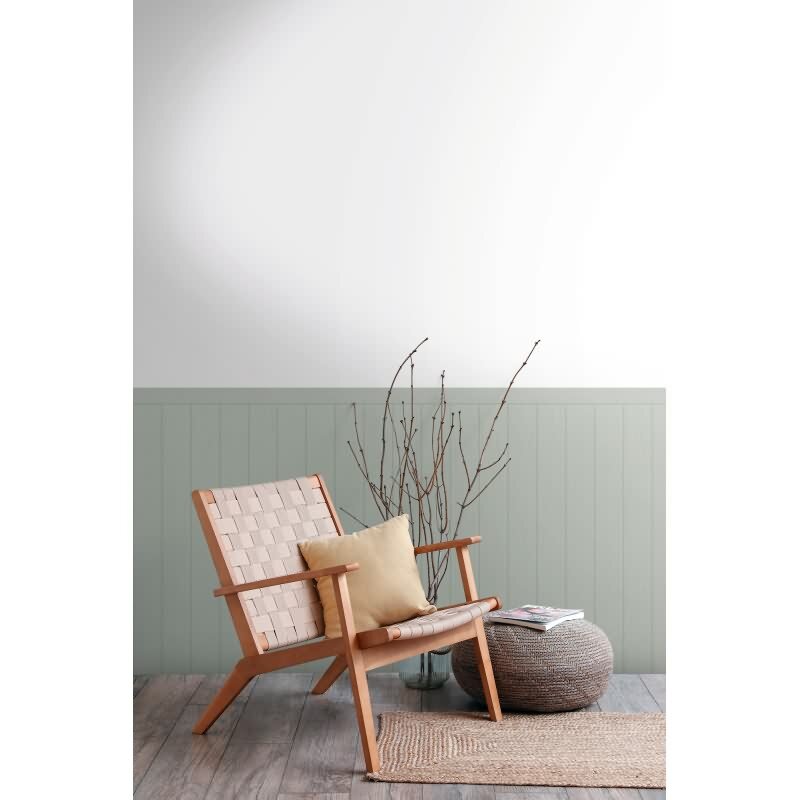 Sockeltapete in Holzoptik Mintgrün - Wandpaneel mit Struktur - Vliestapete modern (398031)