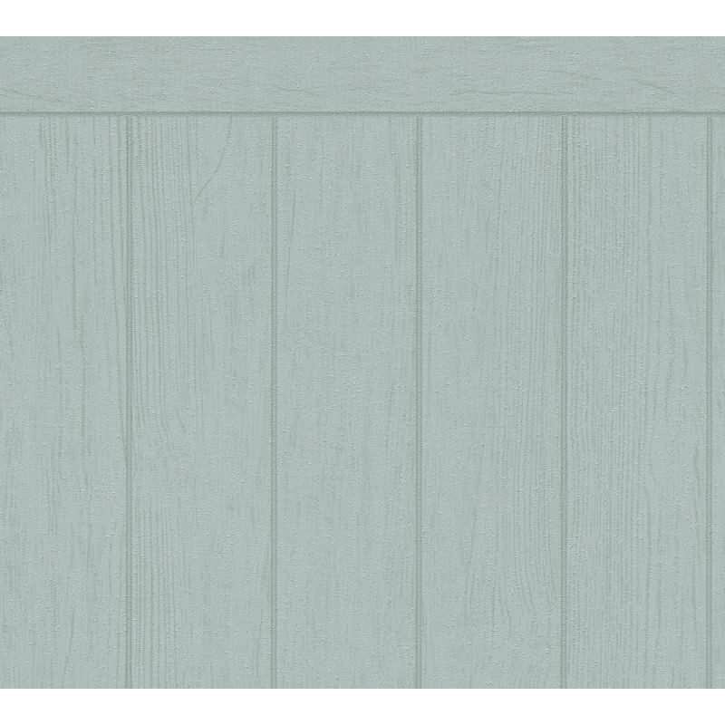 Sockeltapete in Holzoptik Mintgrün - Wandpaneel mit Struktur - Vliestapete modern (398031)