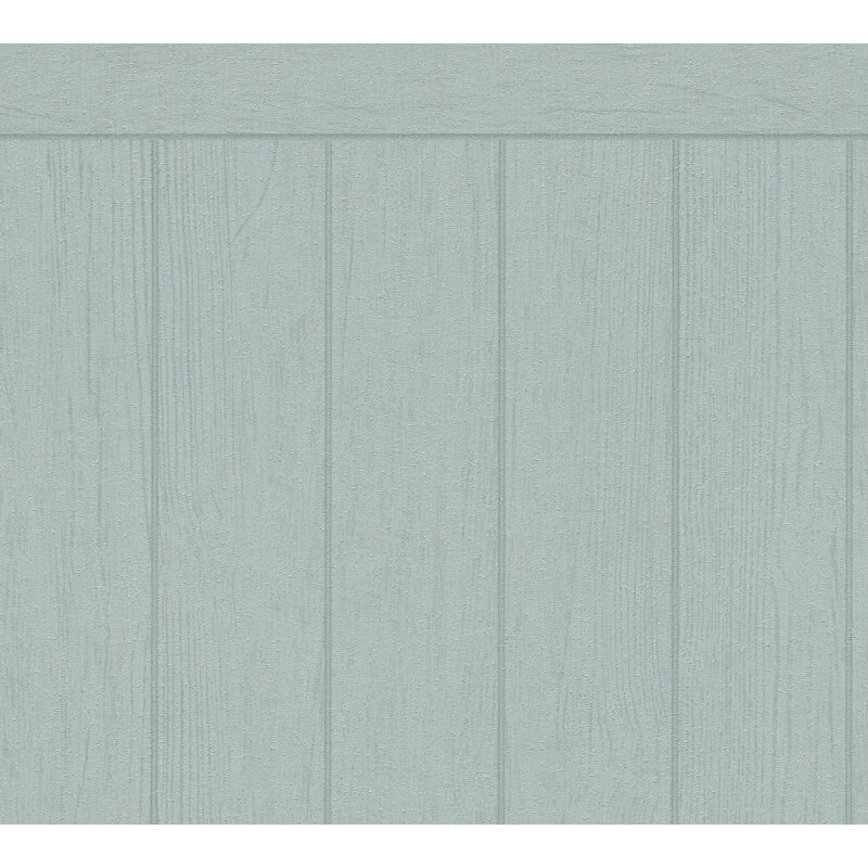 Sockeltapete in Holzoptik Mintgrün - Wandpaneel mit Struktur - Vliestapete modern (398031)