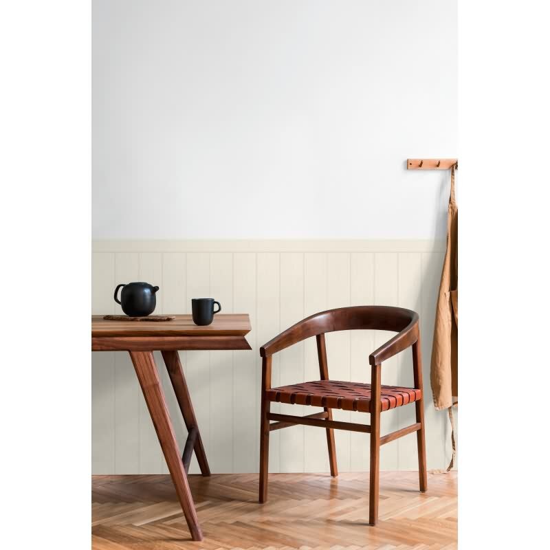 Sockeltapete in Holzoptik Weiß Grau - Wandpaneel mit Struktur - Vliestapete hell (398032)