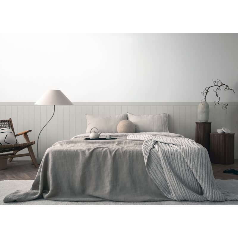 Sockeltapete in Holzoptik Hellblau Grau - Wandpaneel mit Struktur - Vliestapete modern (398034)