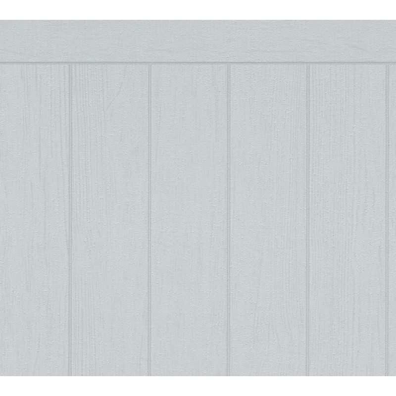 Sockeltapete in Holzoptik Hellblau Grau - Wandpaneel mit Struktur - Vliestapete modern (398034)