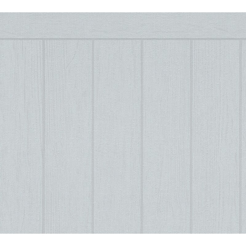 Sockeltapete in Holzoptik Hellblau Grau - Wandpaneel mit Struktur - Vliestapete modern (398034)