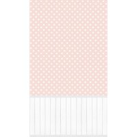 Fototapete Rosa mit wei&szlig;en Punkten &amp; Holzpaneel...