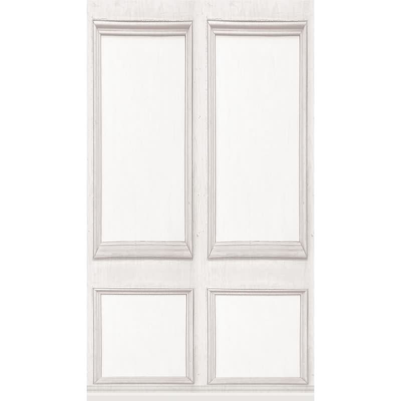 Fototapete klassisches Wandpaneel Weiß Grau - Vliestapete erweiterbar elegant (398071)