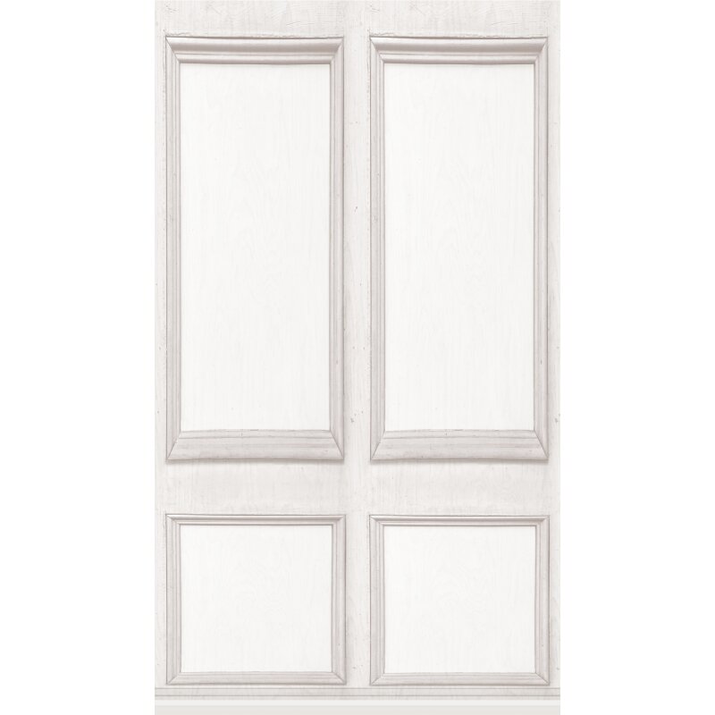 Fototapete klassisches Wandpaneel Weiß Grau - Vliestapete erweiterbar elegant (398071)