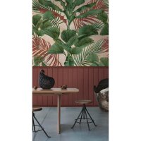 Fototapete Dschungelbl&auml;tter mit Bord&uuml;re...