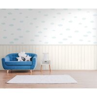 Fototapete Wolkenmuster Wei&szlig; Hellblau mit...