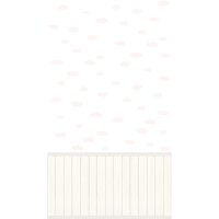 Fototapete Wei&szlig;e Wolken mit Rosa auf Wei&szlig; -...