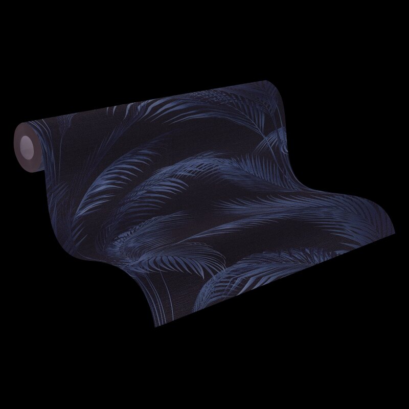 Vliestapete mit Palmenblättern in Beige auf hellem Hintergrund (399801)