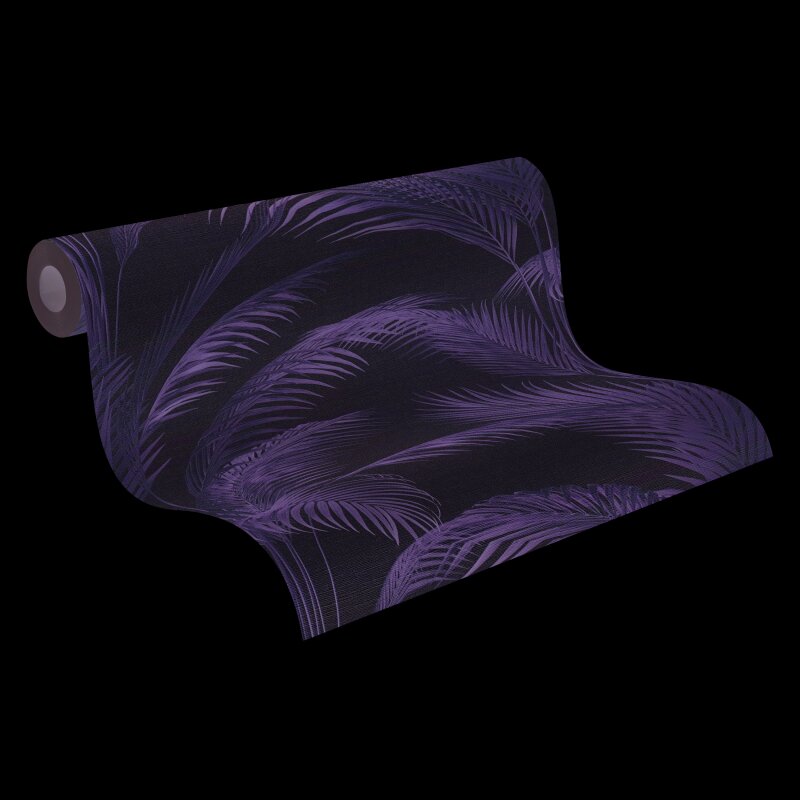 Vliestapete mit Palmenblättern in Hellgrün auf hellem Hintergrund (399802)