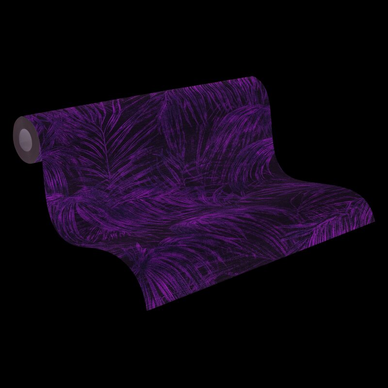 Vliestapete mit Palmenblättern in Hellgrün auf hellem Hintergrund (399811)