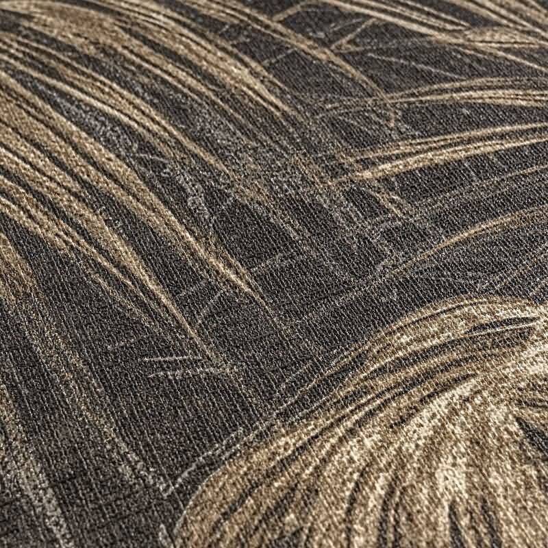 Vliestapete mit goldenen Palmenblättern auf schwarzem Hintergrund (399812)