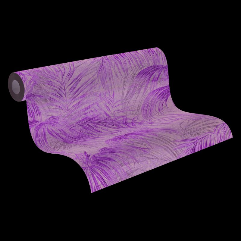 Vliestapete mit grünen Palmenblättern auf dunklem Hintergrund (399814)