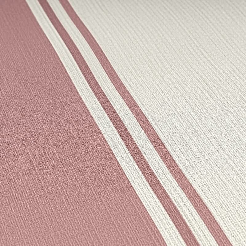 Vliestapete mit roten Streifen auf hellem Hintergrund (399831)