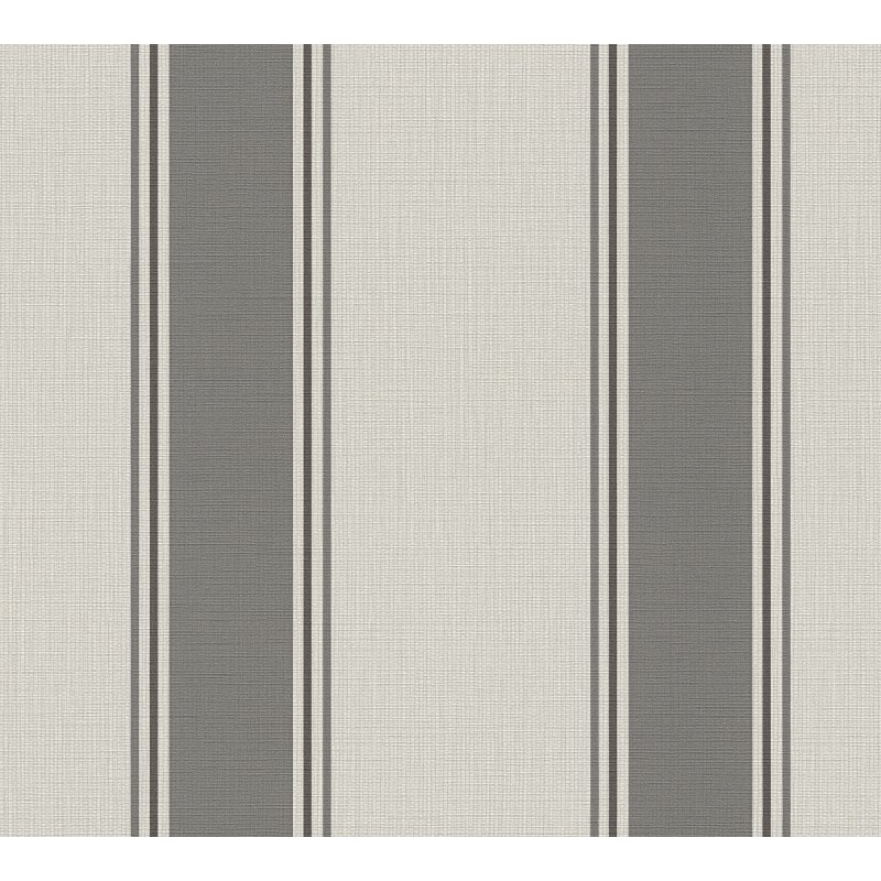 Vliestapete mit grauen Streifen auf hellem Hintergrund (399832)