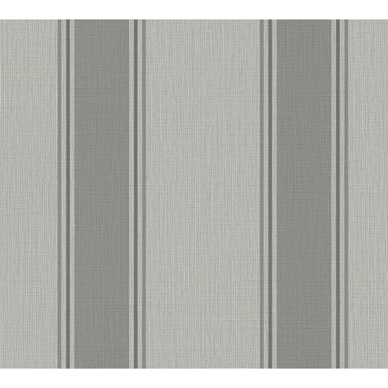Vliestapete mit grauen Streifen auf mittelgrauem Hintergrund (399833)
