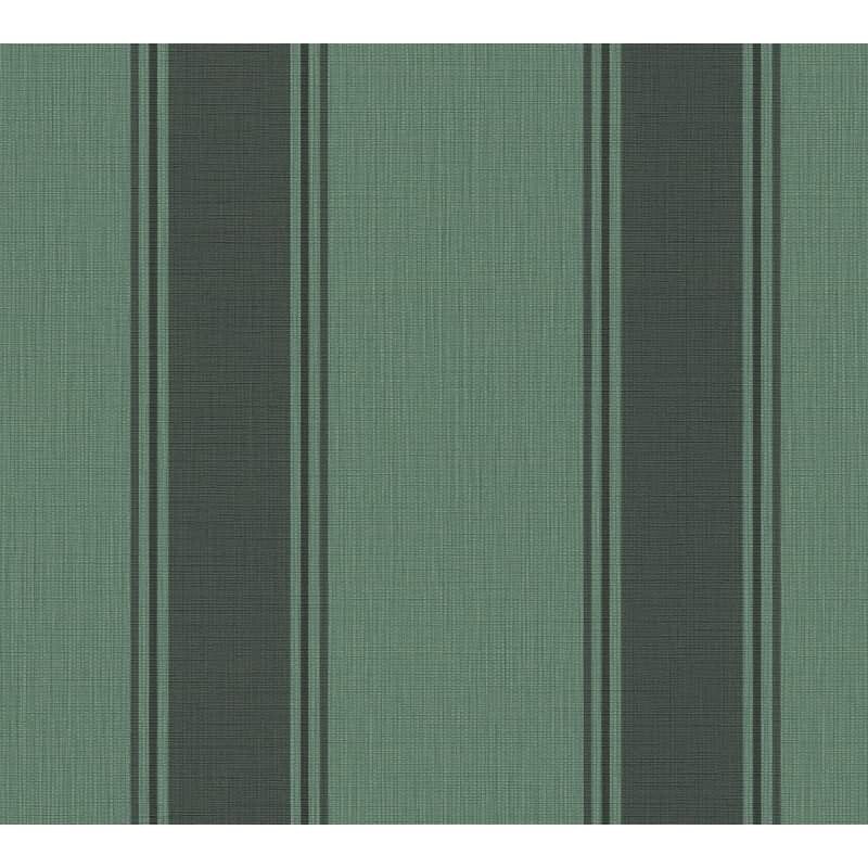 Vliestapete mit dunkelgrünen Streifen auf grünem Hintergrund (399834)