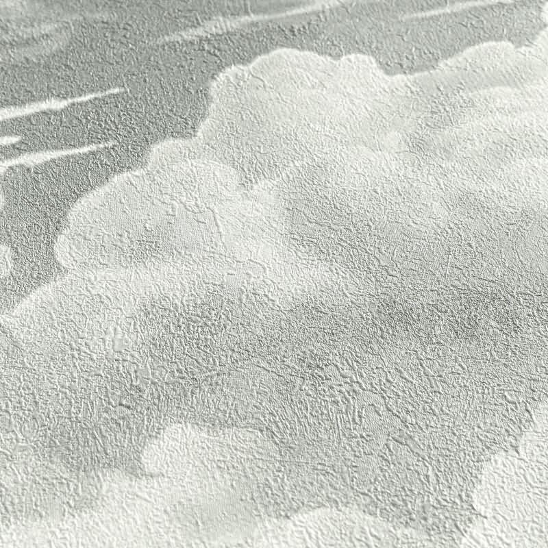 Vliestapete mit Wolkenmotiv in Grau-Weiß (399851)
