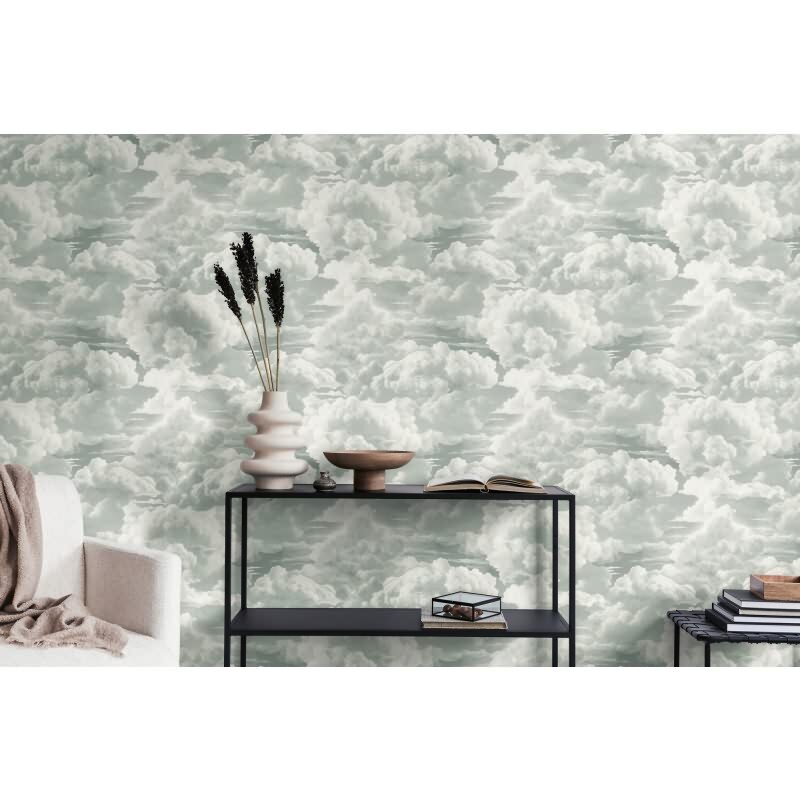 Vliestapete mit Wolkenmotiv in Grau-Weiß (399851)