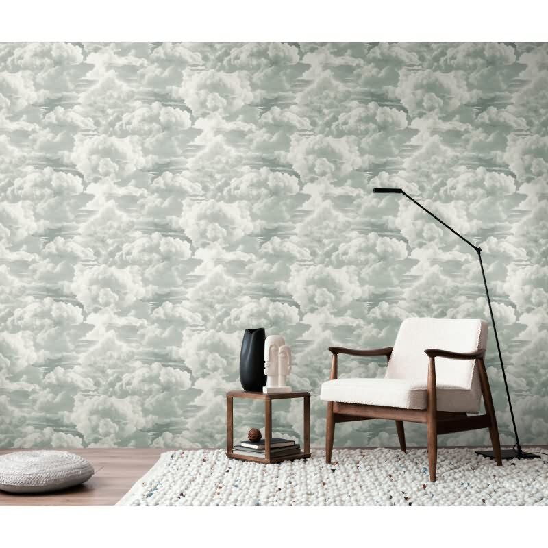 Vliestapete mit Wolkenmotiv in Grau-Weiß (399851)
