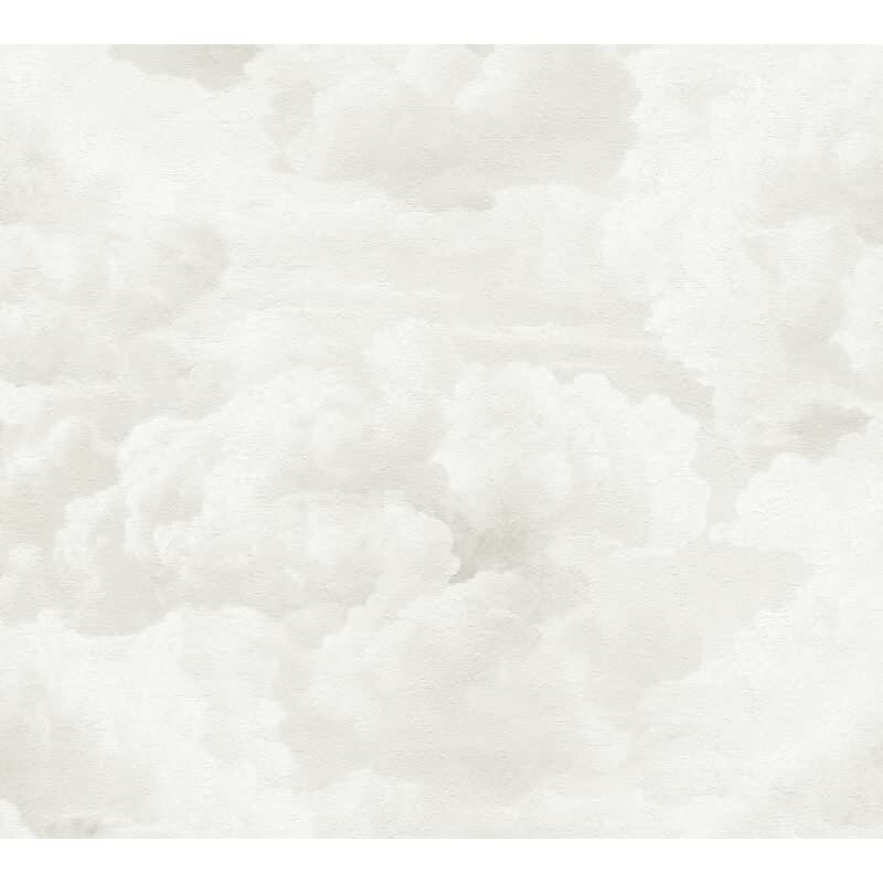 Vliestapete mit Wolkenmotiv in Weiß-Creme (399852)