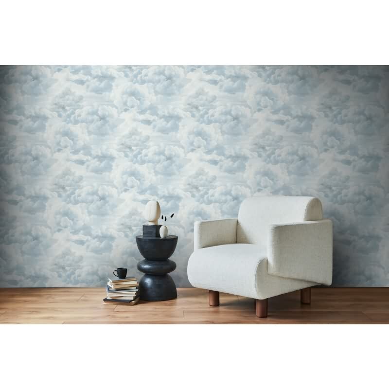 Vliestapete mit Wolkenmotiv in Blau-Weiß (399853)