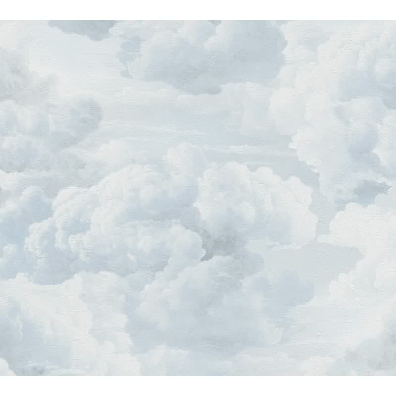 Vliestapete mit Wolkenmotiv in Blau-Weiß (399853)