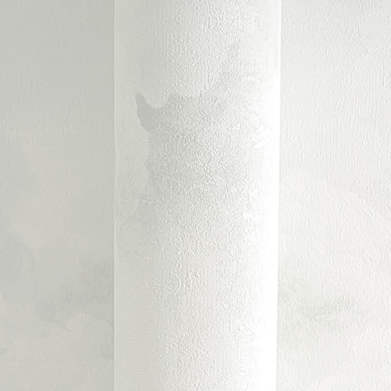 Vliestapete mit Wolkenmotiv in Hellgrau auf weißem Hintergrund (399855)