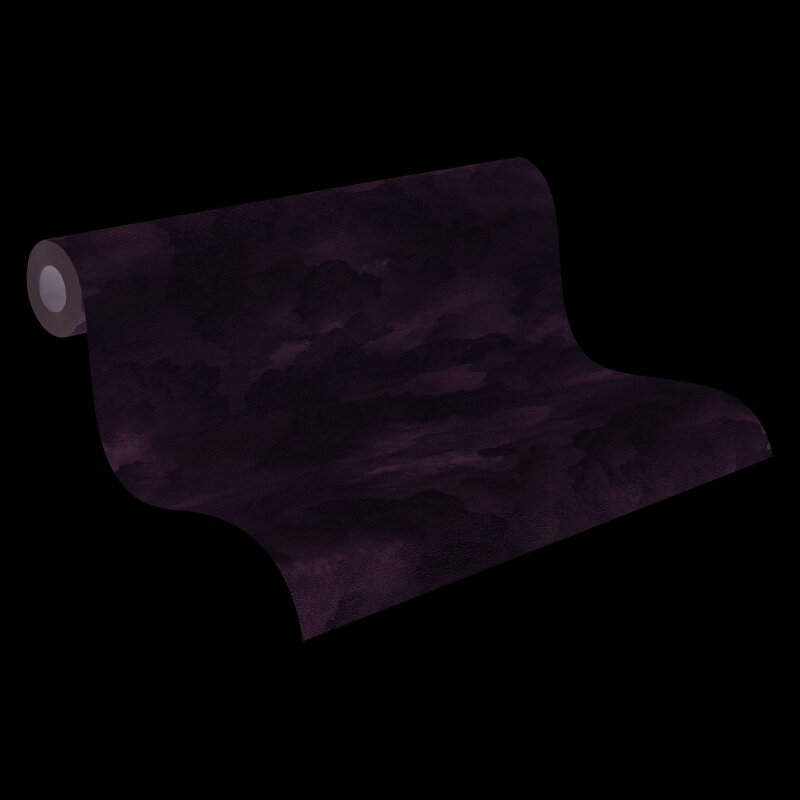 Vliestapete mit Wolkenmotiv in Hellgrau auf weißem Hintergrund (399855)