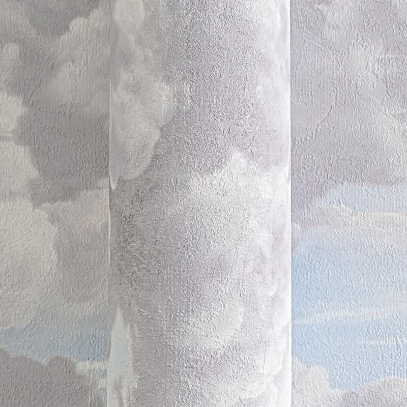 Vliestapete mit Wolkenmotiv in Grau-Weiß und Blau (399856)