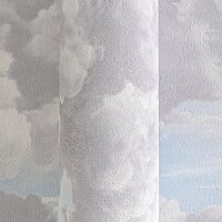 Vliestapete mit Wolkenmotiv in Grau-Wei&szlig; und Blau...