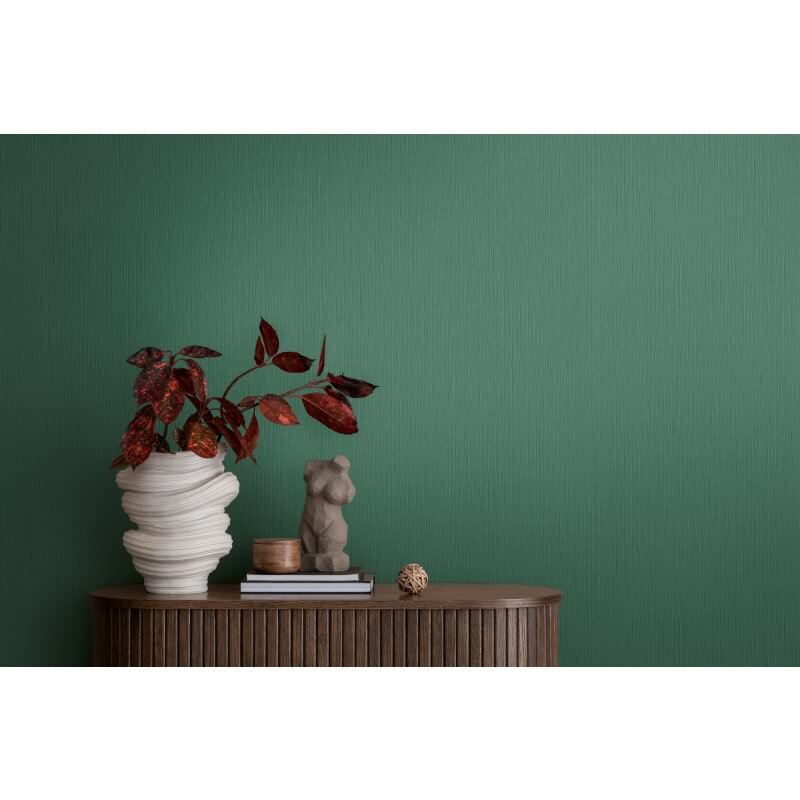 Vliestapete in Grün mit vertikaler Struktur (399864)