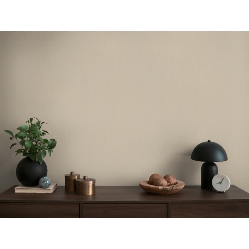 Vliestapete in Beige mit feiner Textiloptik (399867)