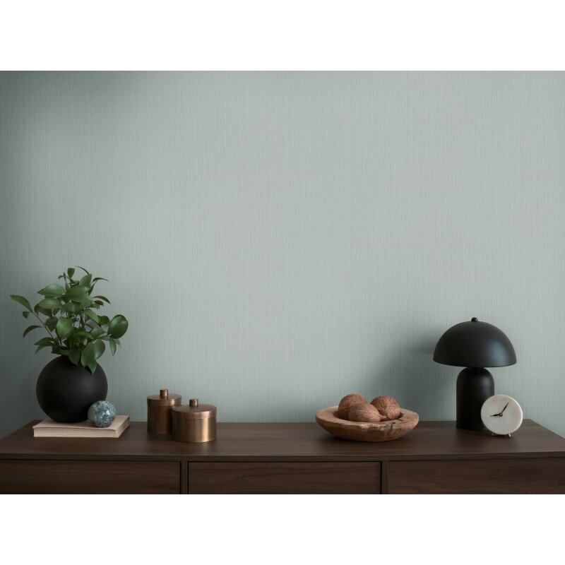 Vliestapete in Hellblau-Grau mit feiner Textiloptik (399873)