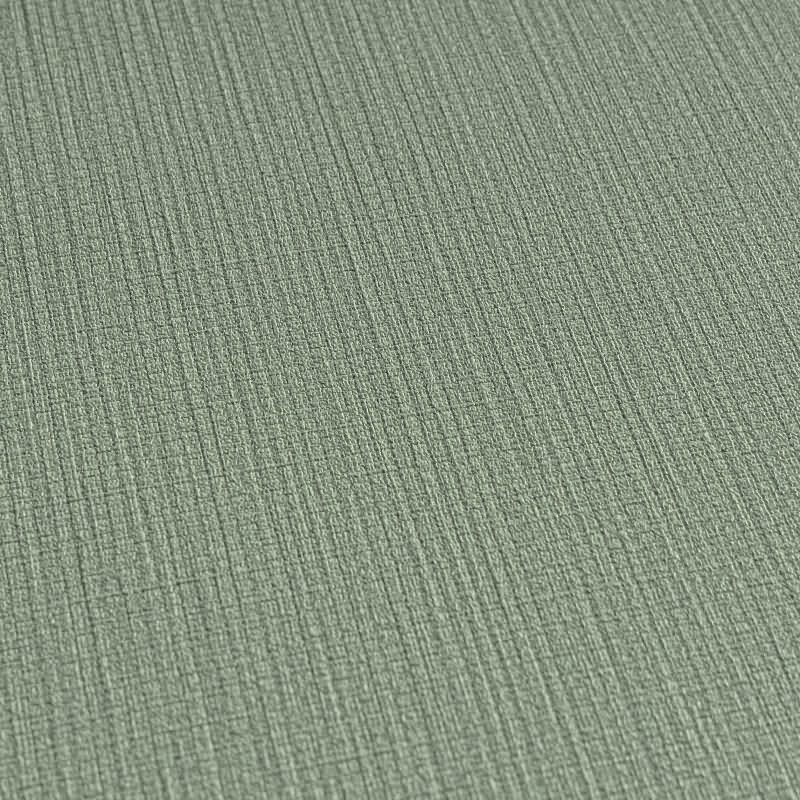 Vliestapete in Grün mit feiner Textiloptik (399874)