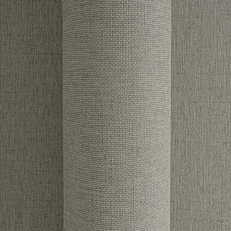 Vliestapete in Anthrazit mit textiler Leinenoptik (399884)
