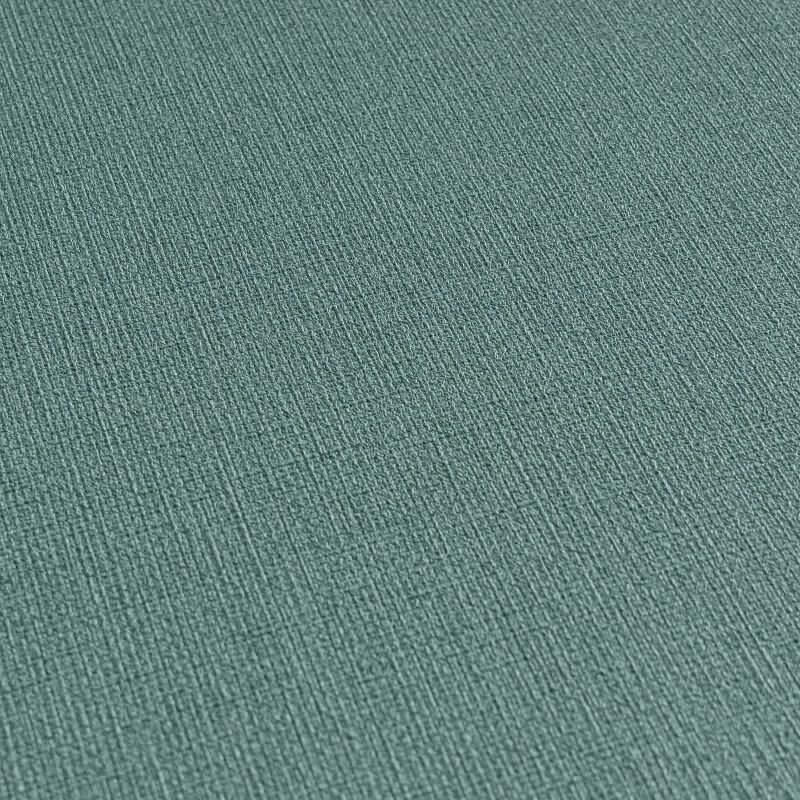 Vliestapete in Petrol mit Leinenstruktur (399885)